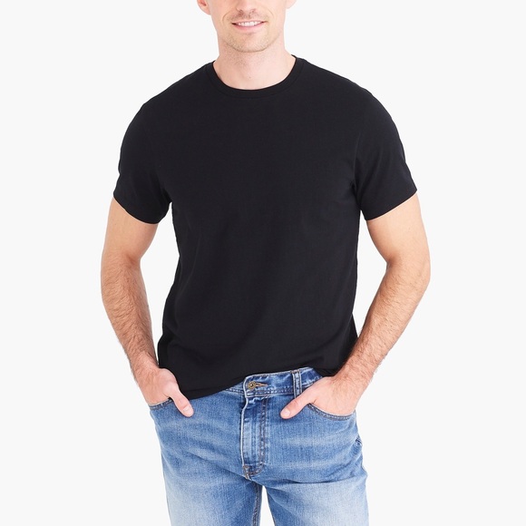 J.CREW Essential Tee Crewneck Short Sleeve Black T-Shirt Jersey Cotton - Picture 2 of 5